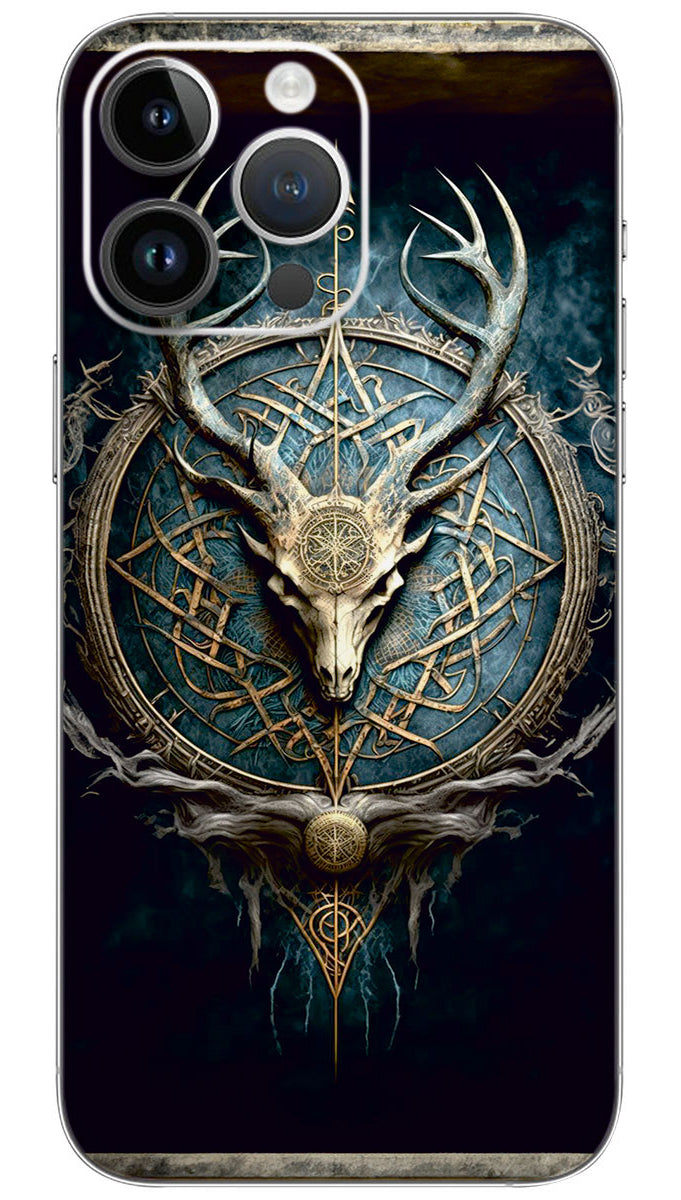 Stag Lord Celtic Irish Herne Cernunnos Mobile Skin Wrap  - ABS0105