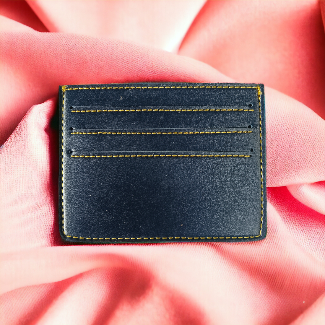 PERSONALISED LEATHER MINIMALISTIC CARD HOLDER - BLUE