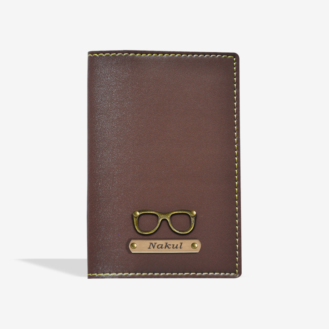 PERSONALISED PASSPORT COVER - BROWN