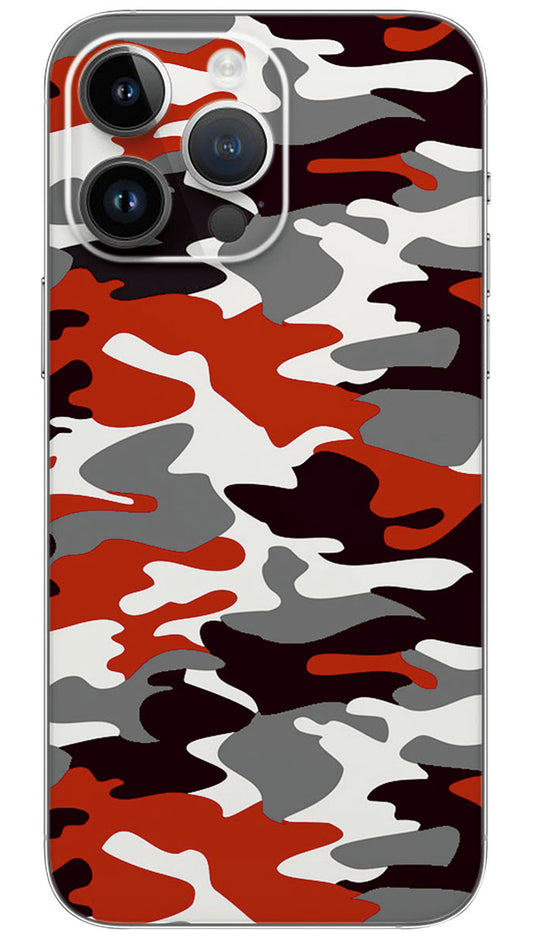 Militray Camouflage red and black  Mobile Skin Wrap  - CAMO0002