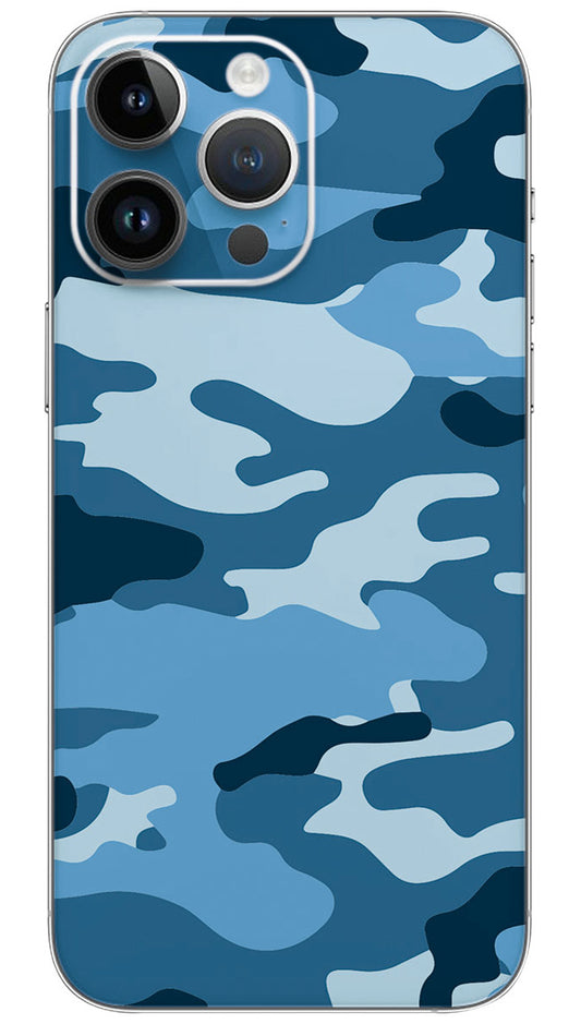 Blue Camouflage Pattern Mobile Skin Wrap  - CAMO0006