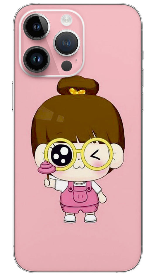 Cute girl cartoon  Mobile Skin Wrap  - CART0009