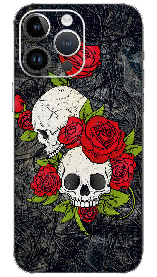 Skull with roses cartton Mobile Skin Wrap  - CART0035