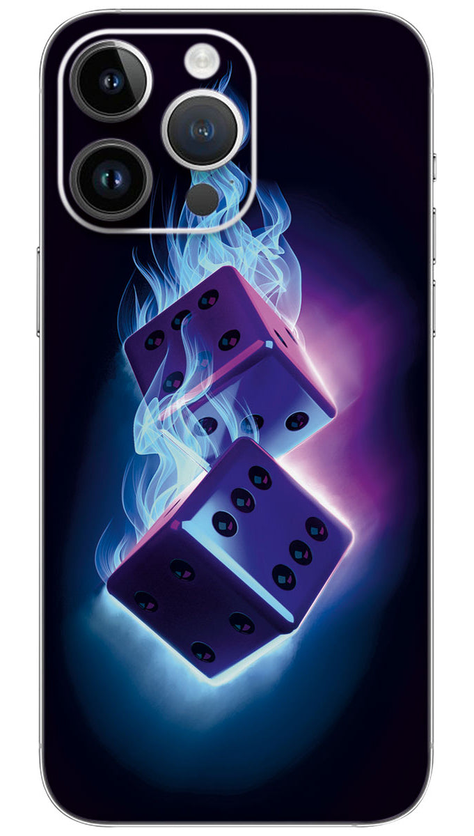 Dice Game Dice Blue fire Game Mobile Skin Wrap  - GAM0040