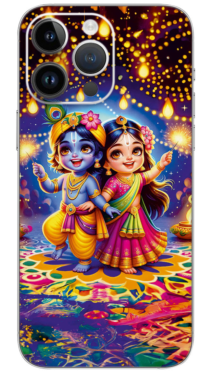 HAPPY RADHA KRISHNA  Mobile Skin Wrap  - GOD0849