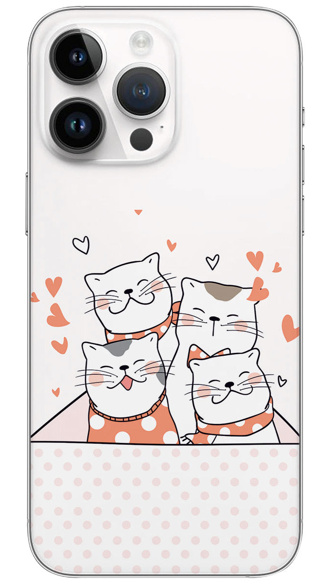 Cute cat with little heart  Mobile Skin Wrap  - LOVE0068