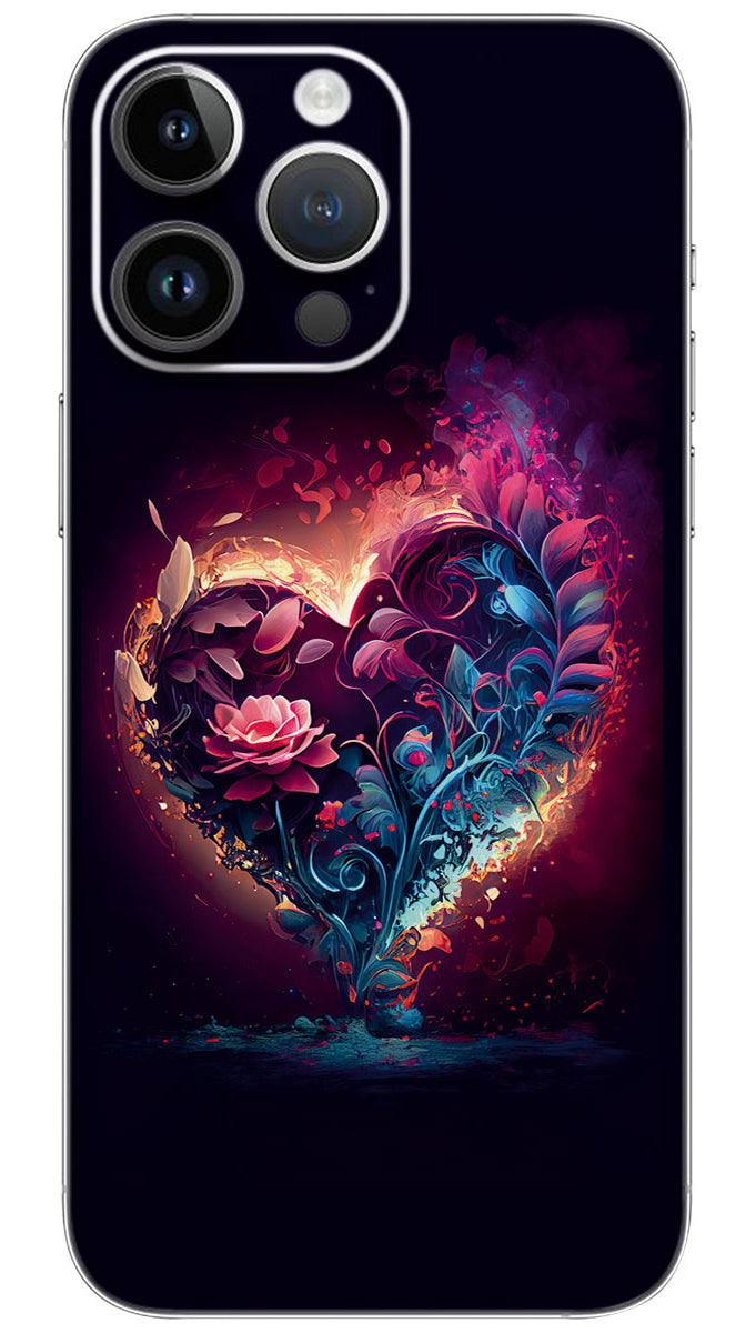 Purple red blue velvet heart Mobile Skin Wrap  - LOVE0094