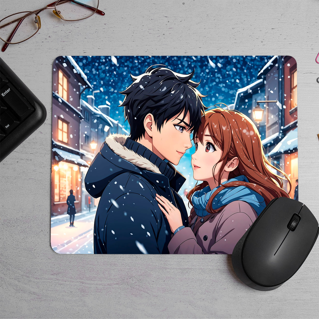 Boy and girl couple anime Printed Mouse Pad (DESIGN-13)