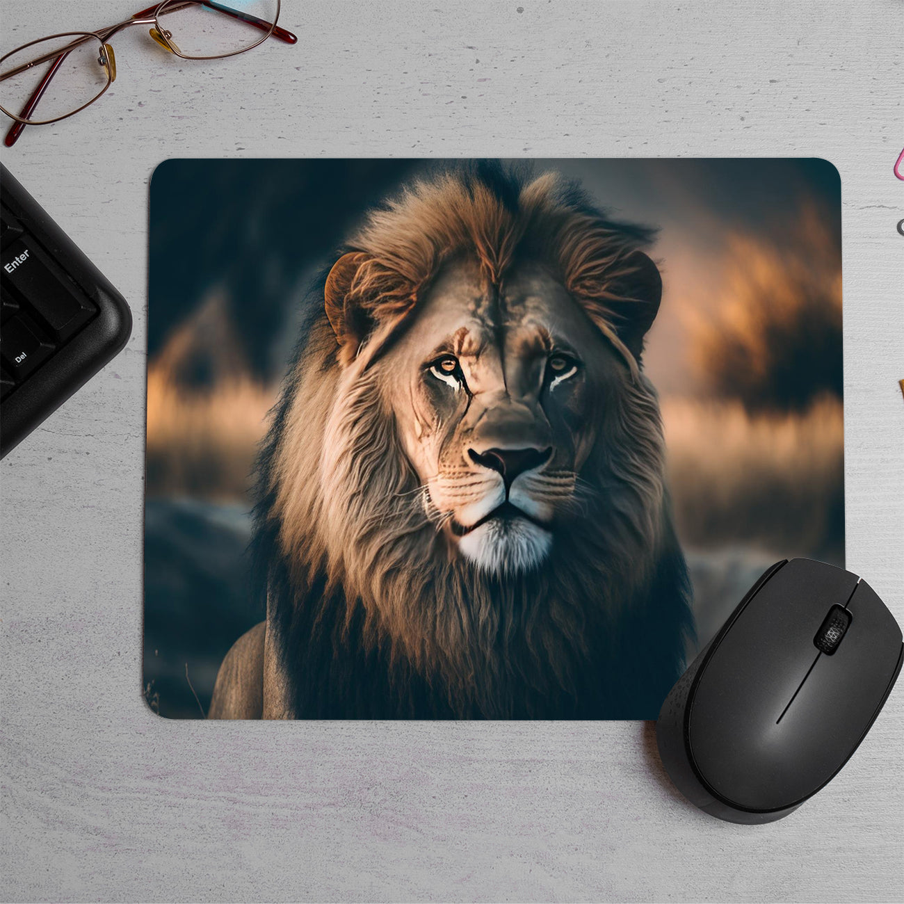 The king of the jungle Printed Mouse Pad (DESIGN-145)