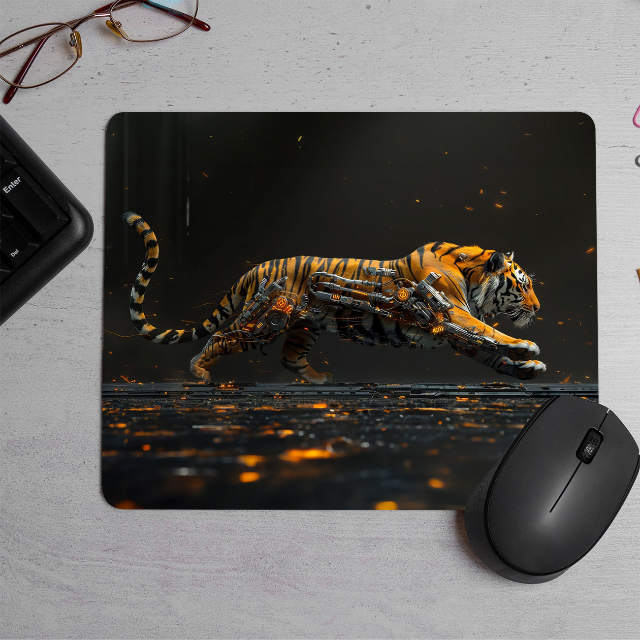 Tiger sabertooth Printed Mouse Pad (DESIGN-156)