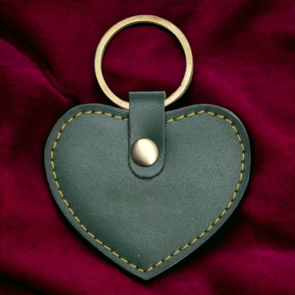 PERSONALISED STYLISH HEART KEYCHAIN - OLIVE