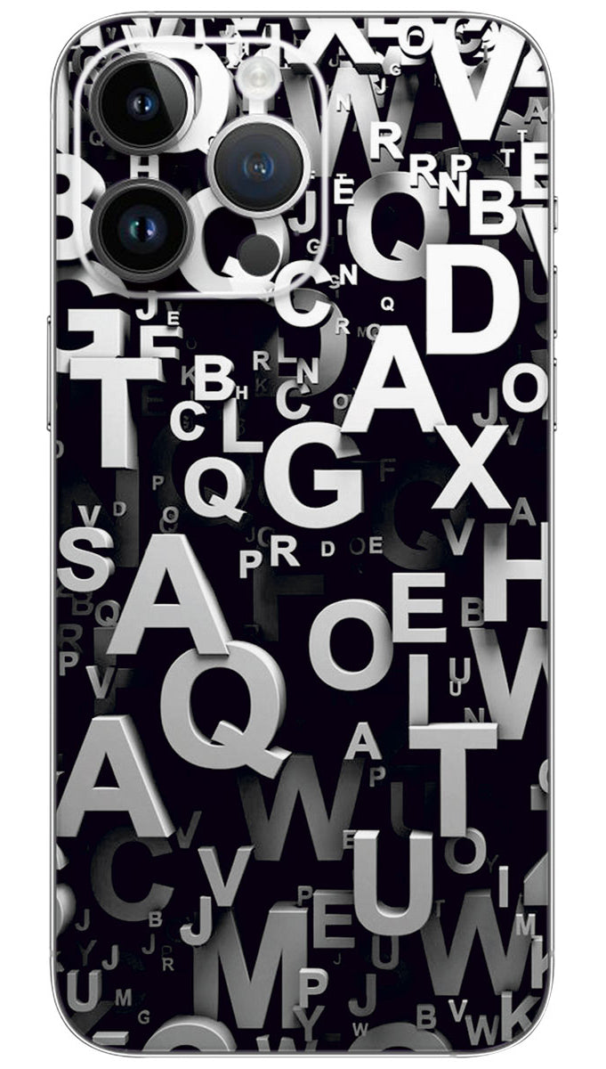 3d letters alphabet Mobile Skin Wrap  - PATTC0081