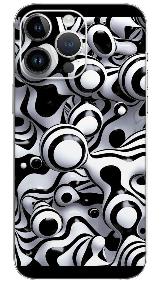 Abstract Zebra Balls in Wavy pattern Mobile Skin Wrap  - PATTC0095