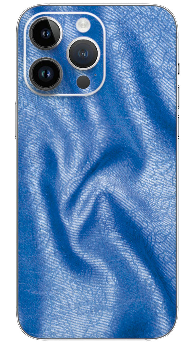 Royal blue fabric pattern Mobile Skin Wrap  - PATTF0029