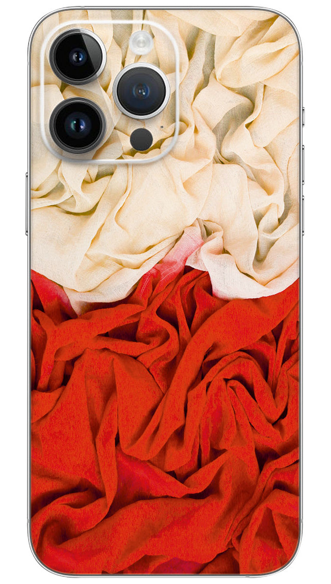 Red and white fabric pattern Mobile Skin Wrap  - PATTF0030