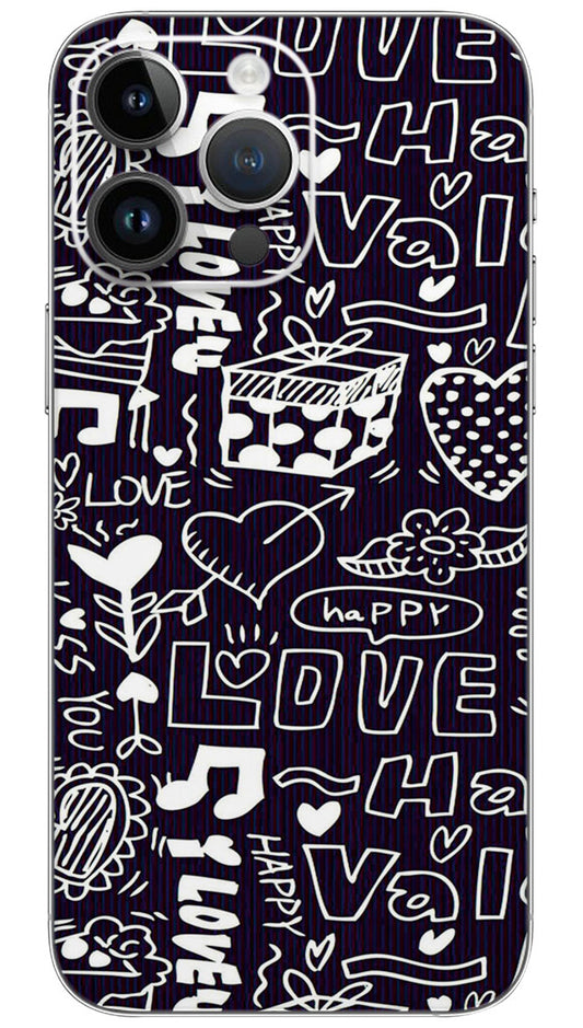 Love happiness pattern Mobile Skin Wrap  - PATTM0005