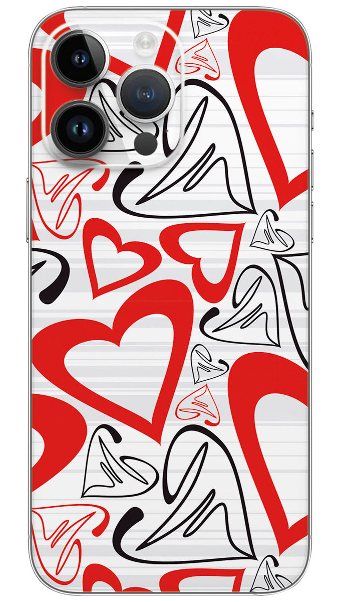 3d heart shaping pattern Mobile Skin Wrap  - PATTM0010