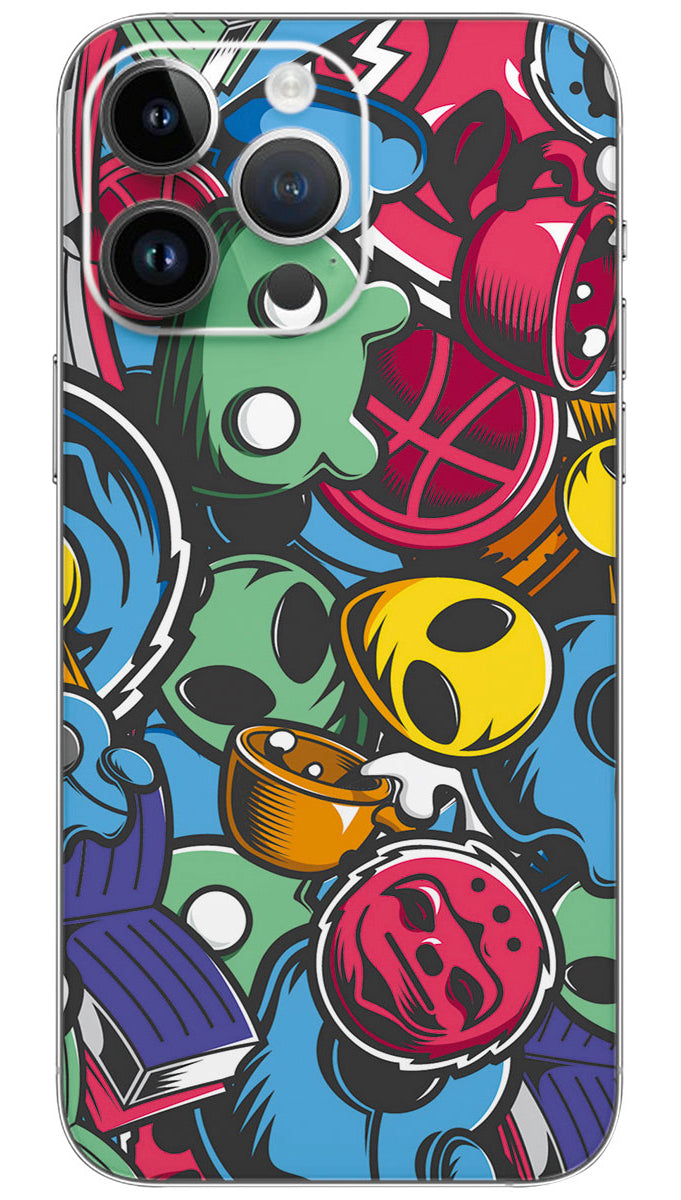 Graffiti pattern Mobile Skin Wrap  - PATTM0018