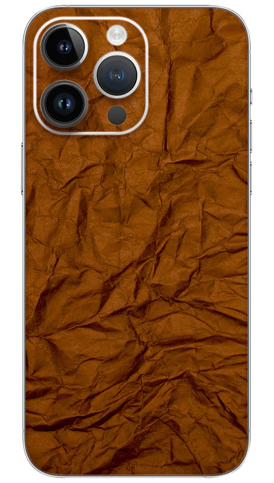 Brown crumpled paper pattern Mobile Skin Wrap  - PATTP0005