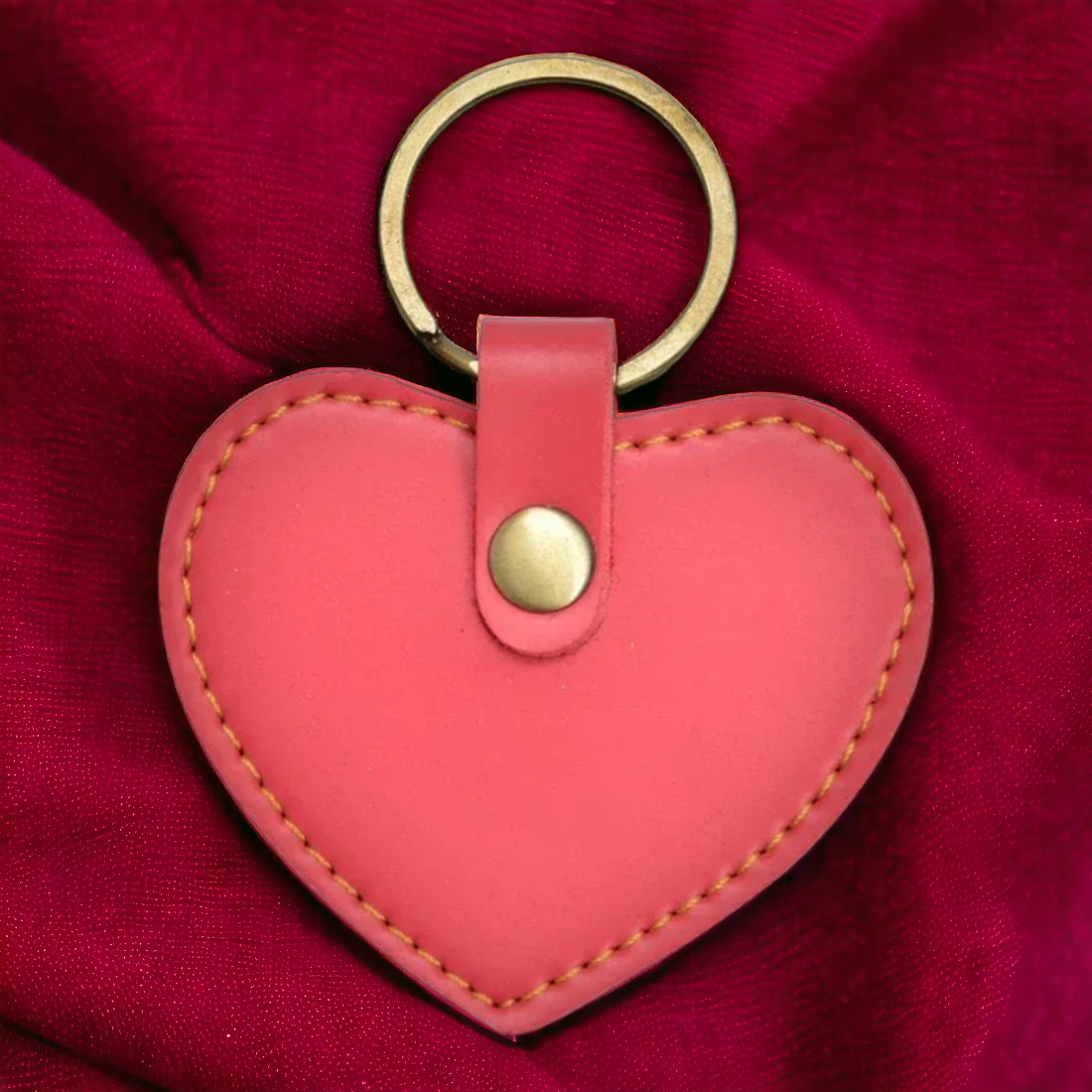 PERSONALISED STYLISH HEART KEYCHAIN - PINK