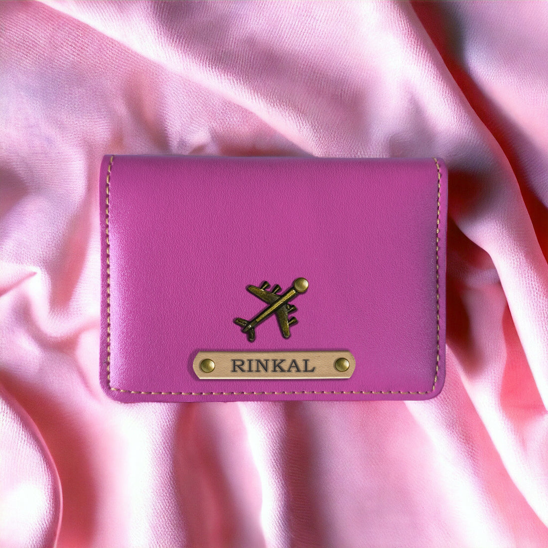 PERSONALISED LEATHER  CARD HOLDER - PINK