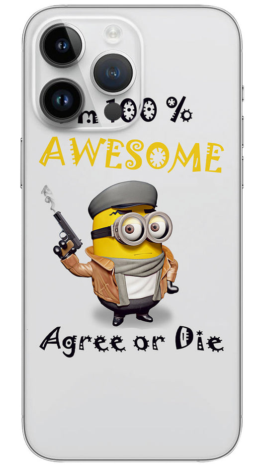 I'm 100% awesome with minions quotes Mobile Skin Wrap  - QUOA0084