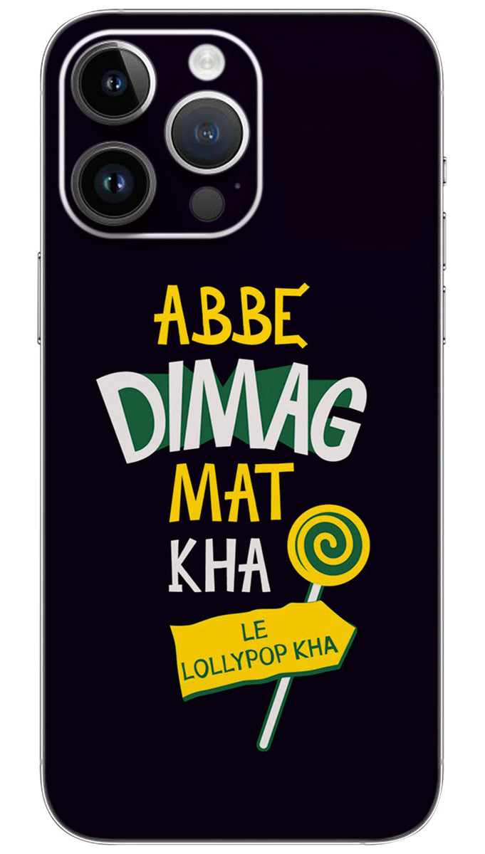 Abbe dimag mat kha quotes Mobile Skin Wrap  - QUOG0029