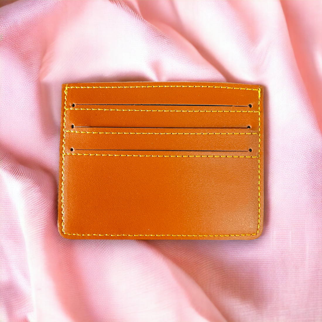 PERSONALISED LEATHER MINIMALISTIC CARD HOLDER - TAN