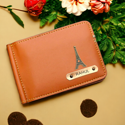 PERSONALISED MONEY CLIP WALLET - TAN