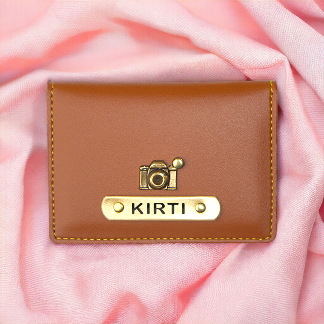 PERSONALISED LEATHER  CARD HOLDER - TAN