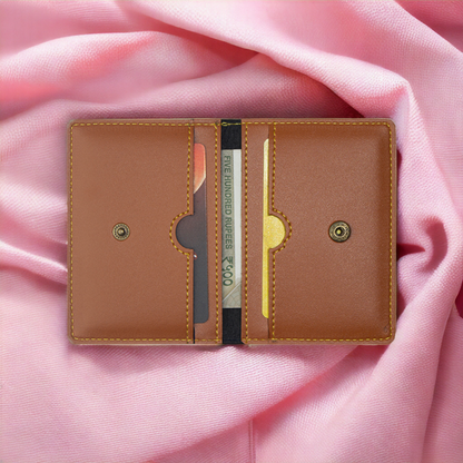 PERSONALISED LEATHER  CARD HOLDER - TAN