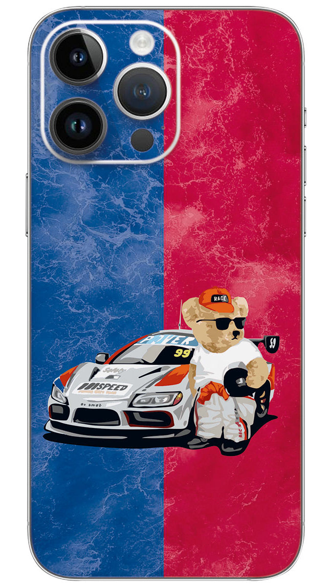 Racing cool  Bear Merch Mobile Skin Wrap  - VEH0023