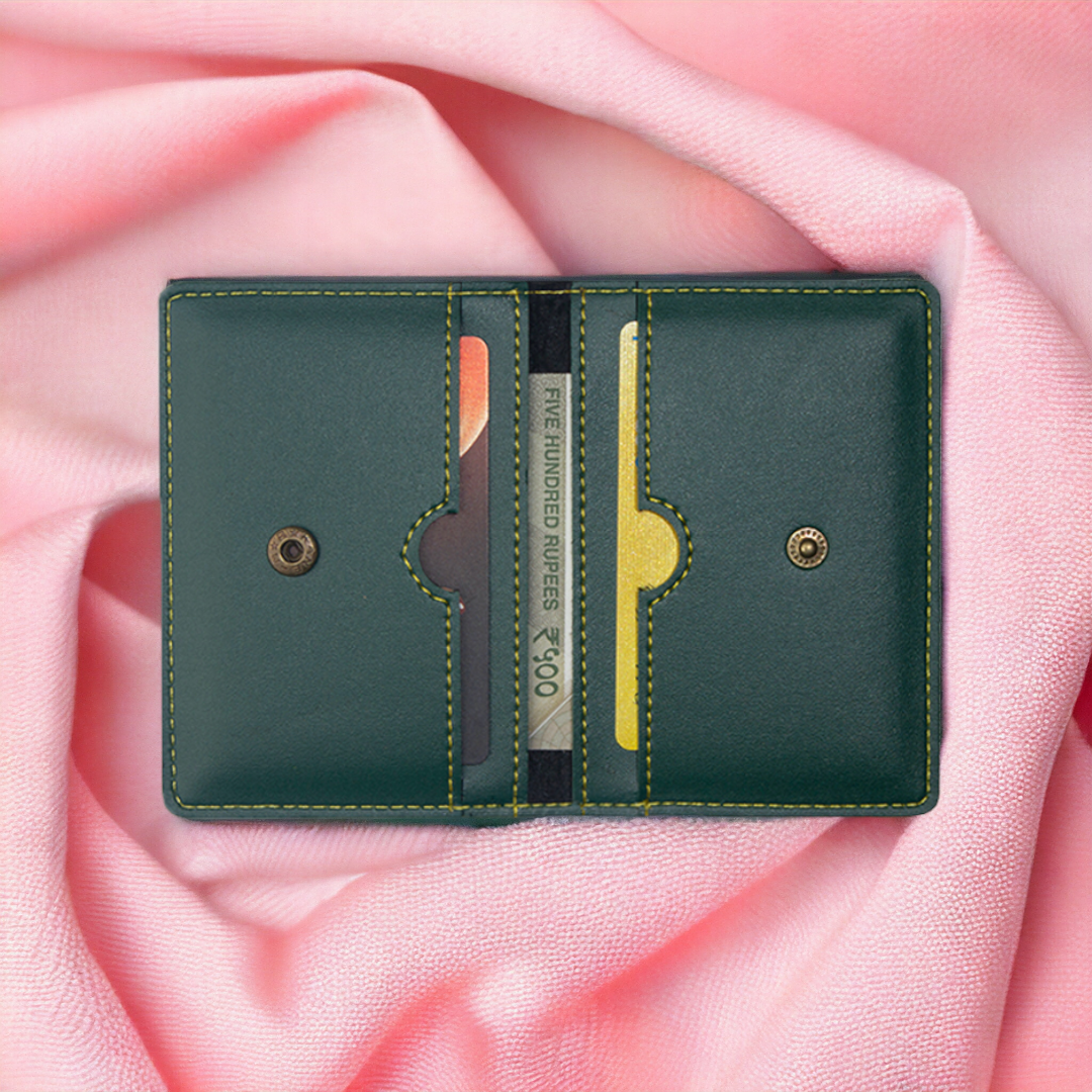 PERSONALISED LEATHER  CARD HOLDER - OLIVE