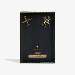 EXCLUSIVE PERSONALISED PASSPORT COVER - BLACK