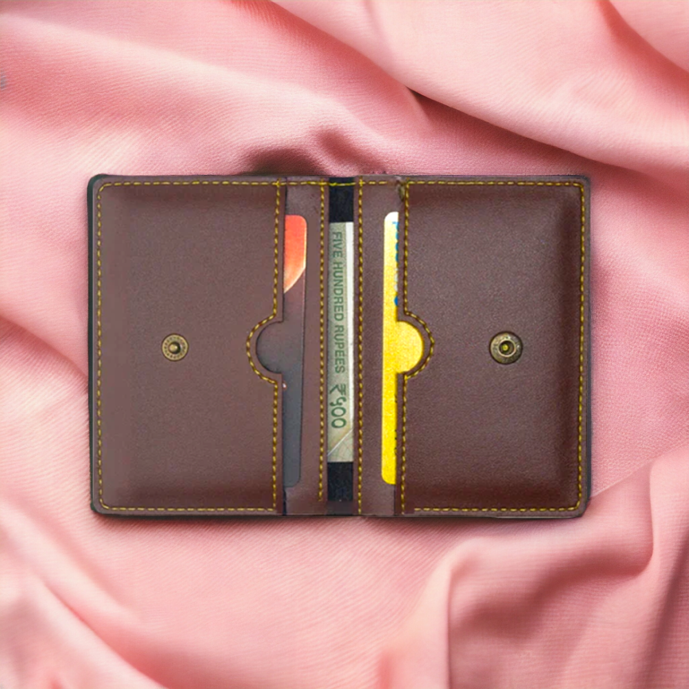 PERSONALISED LEATHER  CARD HOLDER - BROWN hover