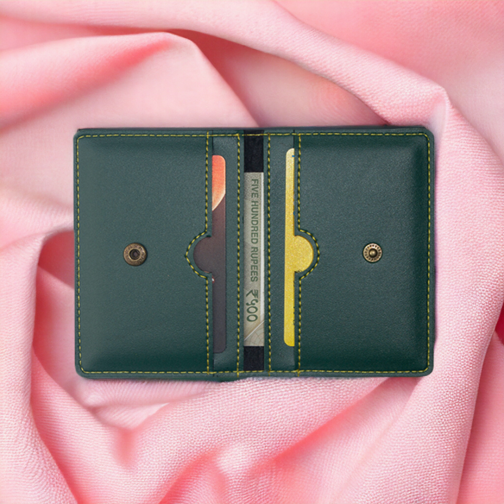 PERSONALISED LEATHER  CARD HOLDER - OLIVE hover