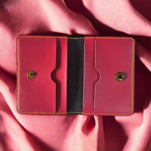 PERSONALISED LEATHER  CARD HOLDER - WINE hover