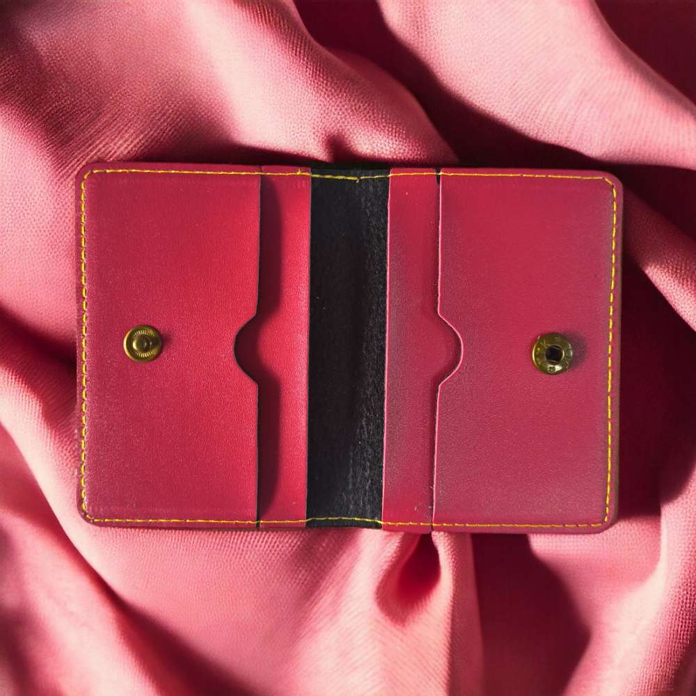 PERSONALISED LEATHER  CARD HOLDER - WINE hover