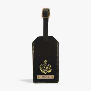 PERSONALISED LEATHER LUGGAGE TAG - BLACK