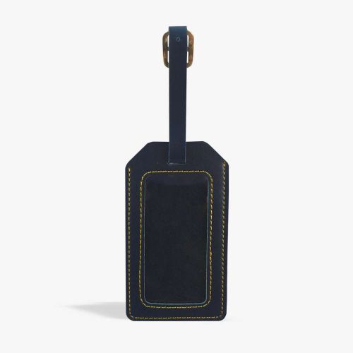 PERSONALISED LEATHER LUGGAGE TAG - BLUE hover