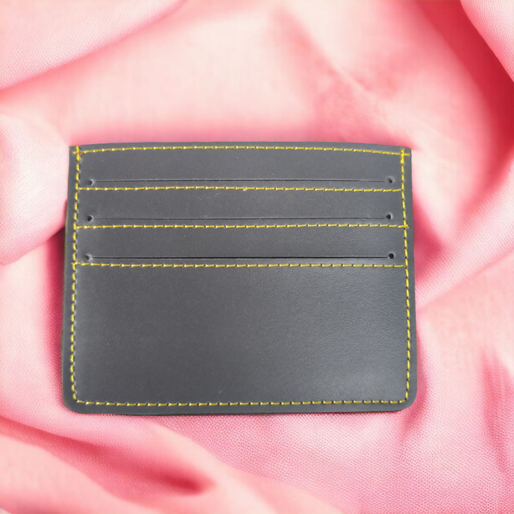 PERSONALISED LEATHER MINIMALISTIC CARD HOLDER - GRAY hover