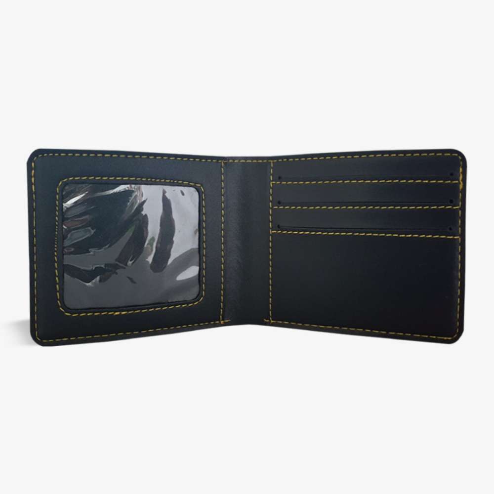 PERSONALISED MENS WALLET WITH CHARM - BLACK hover