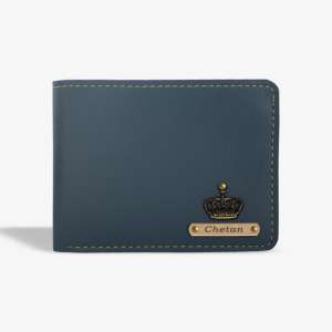 PERSONALISED MENS WALLET WITH CHARM - BLUE