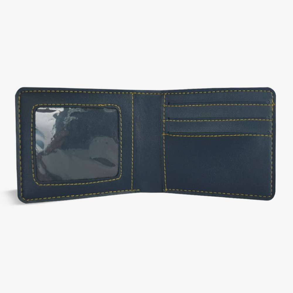 PERSONALISED MENS WALLET WITH CHARM - BLUE hover