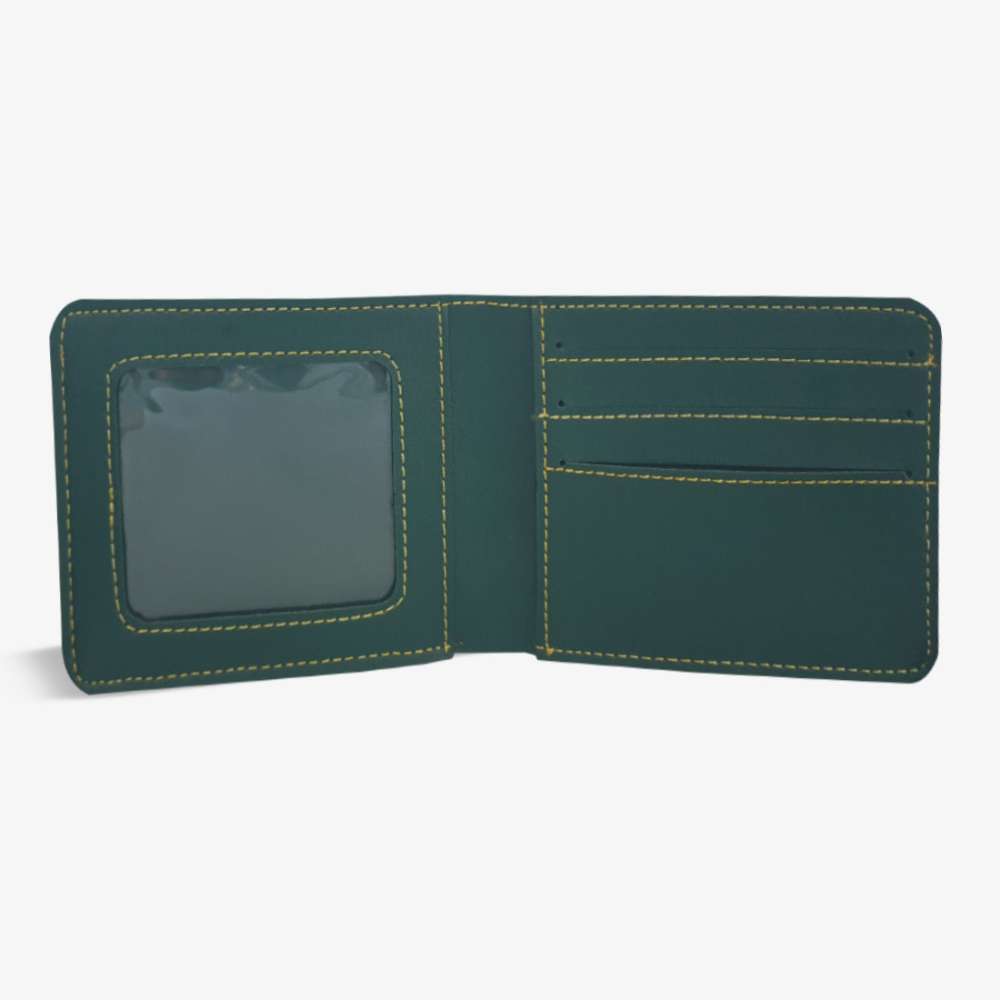 PERSONALISED MENS WALLET WITH CHARM - OLIVE hover