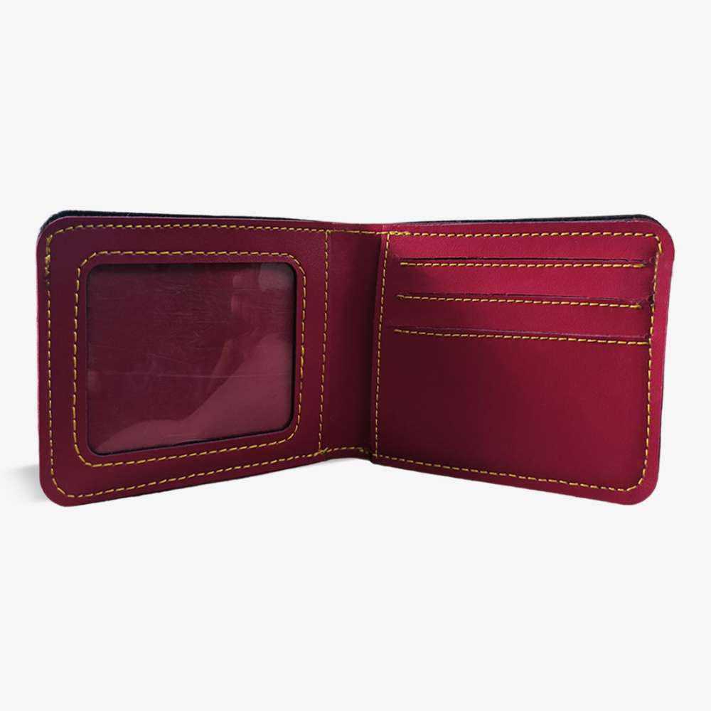 PERSONALISED MENS WALLET WITH CHARM - WINE hover