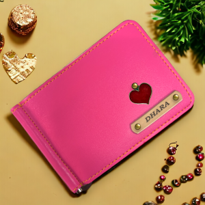 PERSONALISED MONEY CLIP WALLET - PINK