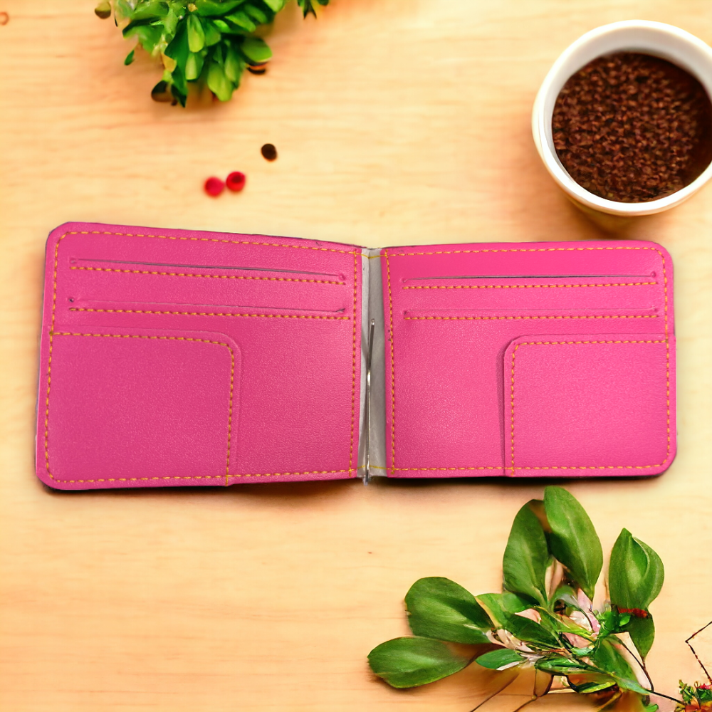 PERSONALISED MONEY CLIP WALLET - PINK hover