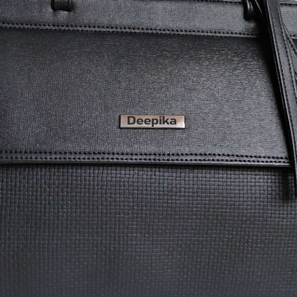 PERSONALISED PURE LEATHER KATE HANDBAGS FOR WOMEN - BLACK hover