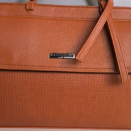 PERSONALISED PURE LEATHER KATE HANDBAGS FOR WOMEN - BROWN hover